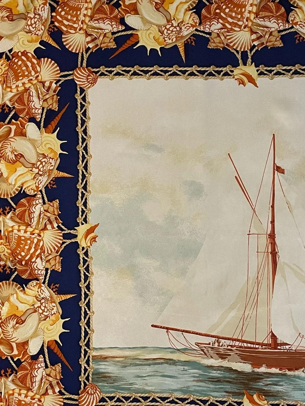 Beautiful Christian Dior Silk Scarf Sailing Sailboat 34 In Excellent Condition